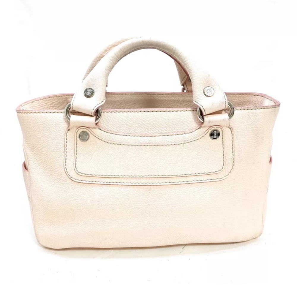 GUC CELINE Pale PINK Blush BOOGIE BAG Rare Color LEATHER LUXE Satchel VINTAGE